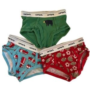 Carter’s Boy’s 3 Pack Cotton Briefs Size 2/3 NWOT
